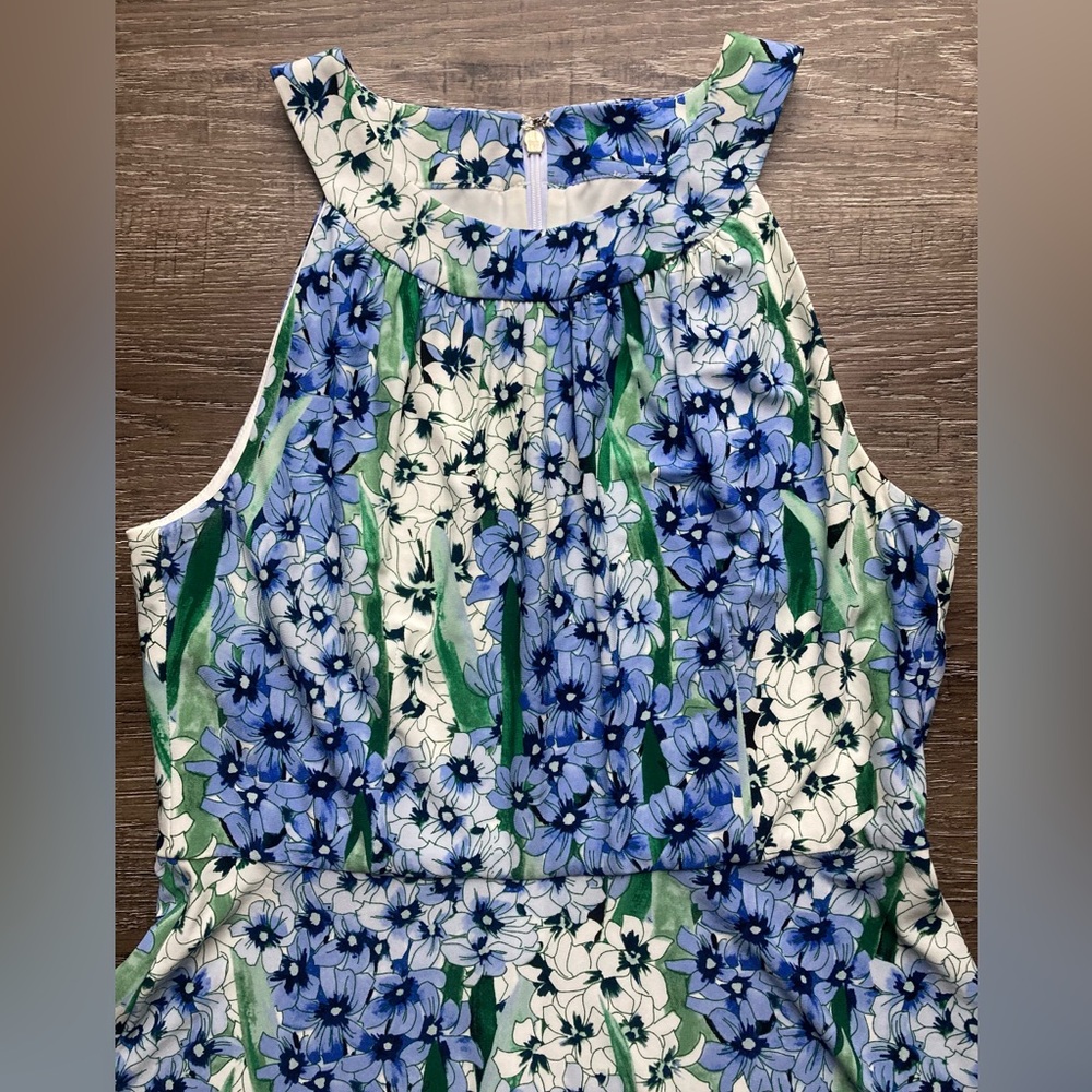 Tommy Hilfiger Midi Dress Blue Floral Size 8 - Picture 3 of 4